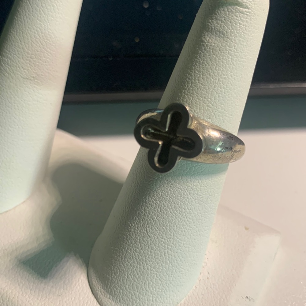 Vintage stunning estate 950 silver modernist high setting ring Sz 7